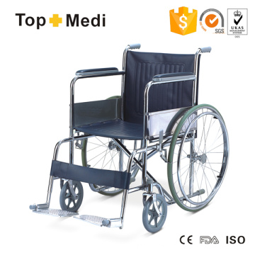 Silla de ruedas manual plegable estándar básica Topmedi Steel 809